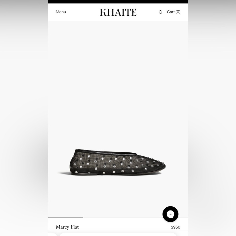 KHAITE Marcy Flat in Black Mesh with Crystals 38 1/2 38.5 - Picture 6 of 7